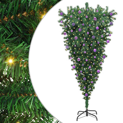 Albero di Natale artificiale pre-illuminato capovolto con set di palline | homemem39