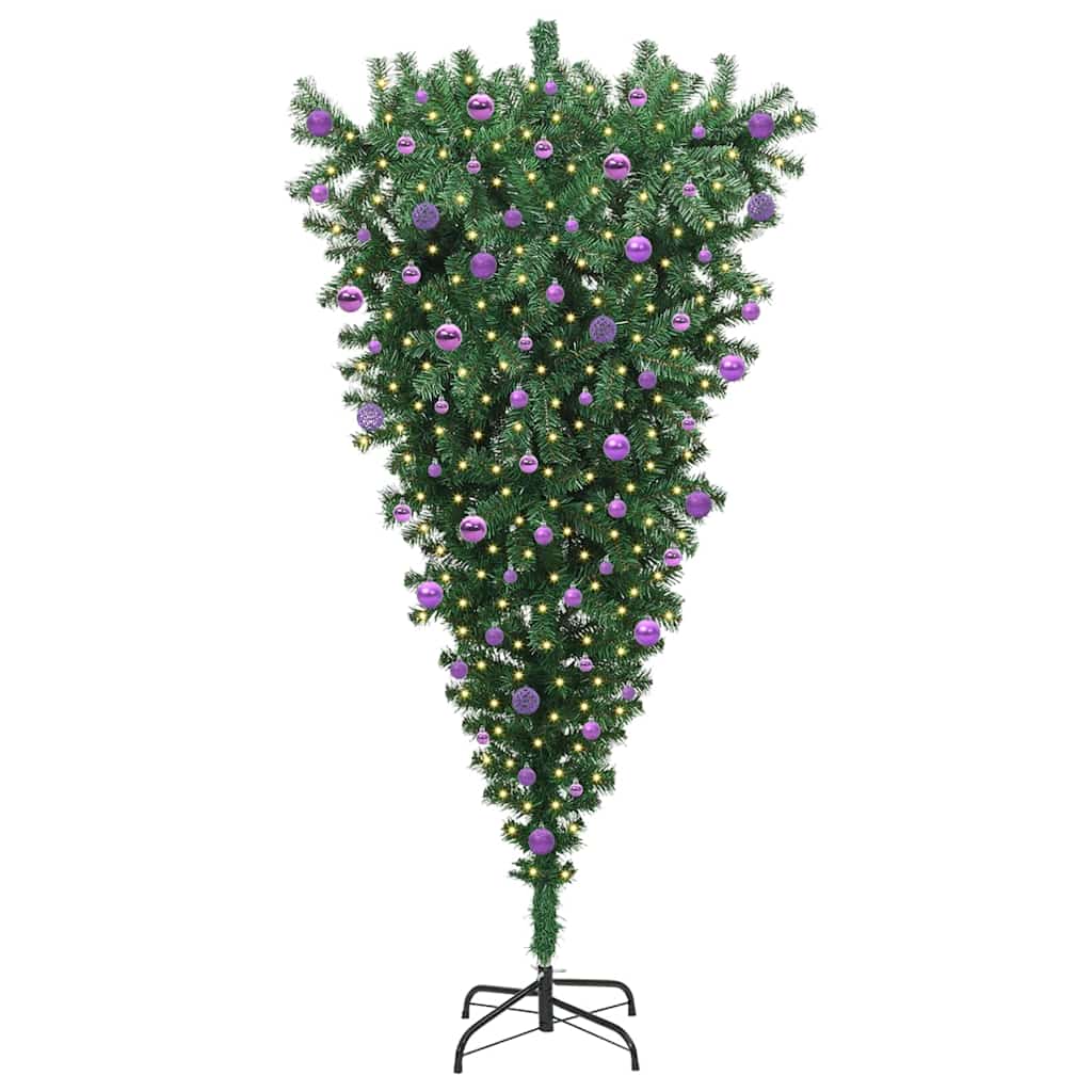 Albero di Natale artificiale pre-illuminato capovolto con set di palline | homemem39