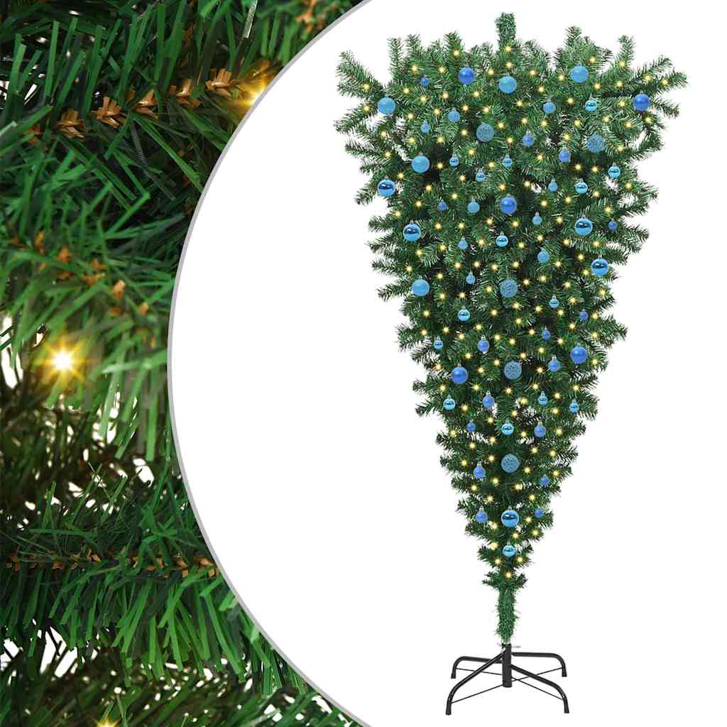 Albero di Natale Artificiale Pre-illuminato Capovolto con Set di Palline | homemem39