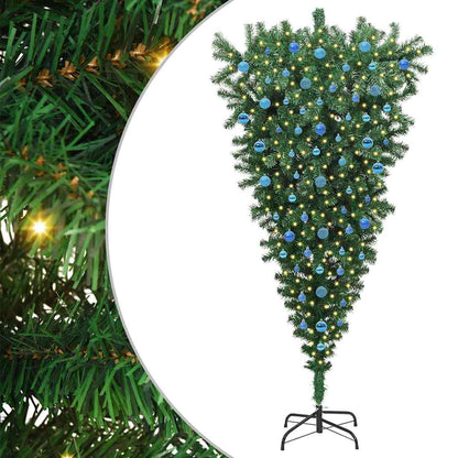 Albero di Natale Artificiale Pre-illuminato Capovolto con Set di Palline | homemem39