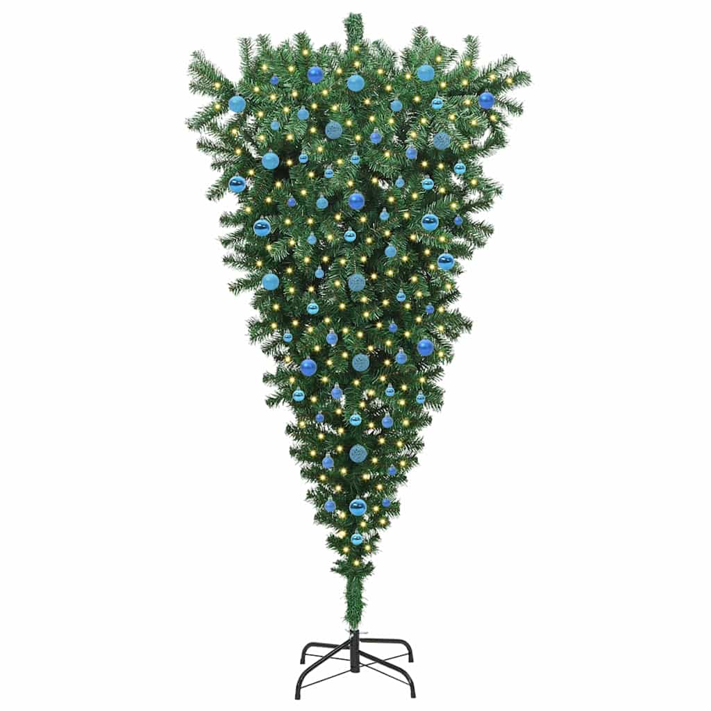 Albero di Natale Artificiale Pre-illuminato Capovolto con Set di Palline | homemem39