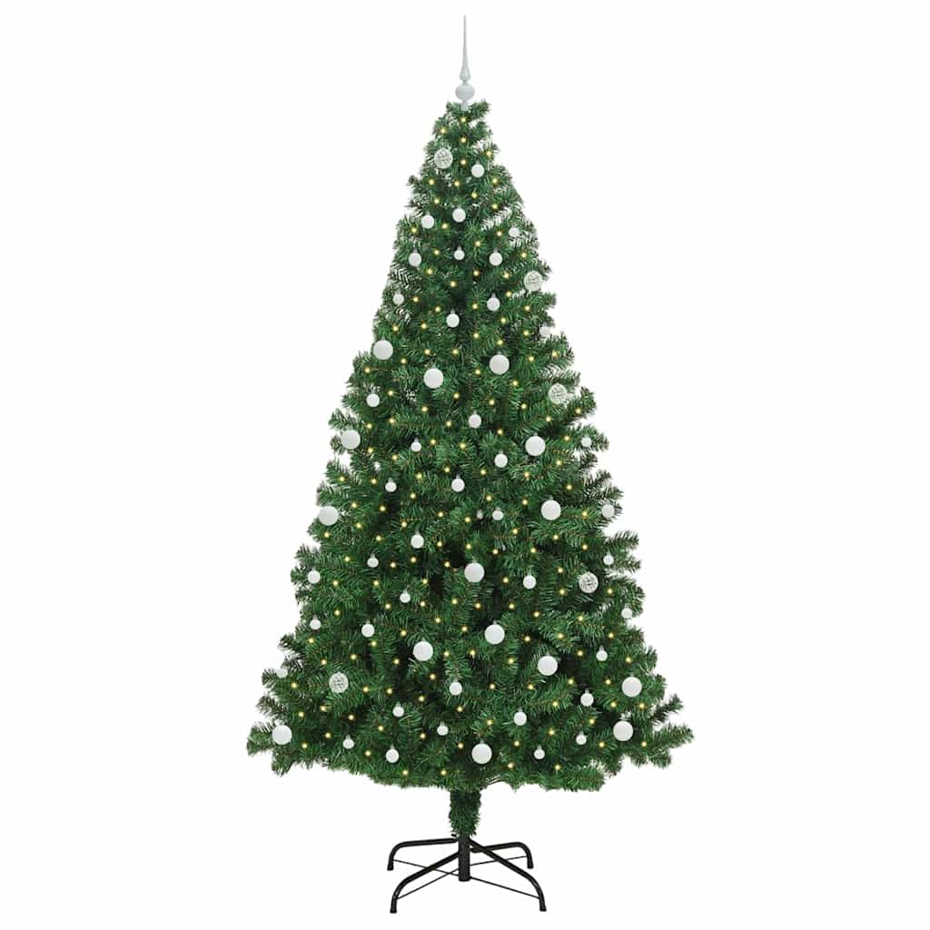 Albero di Natale artificiale con 300 LED Verde 240 cm | homemem39