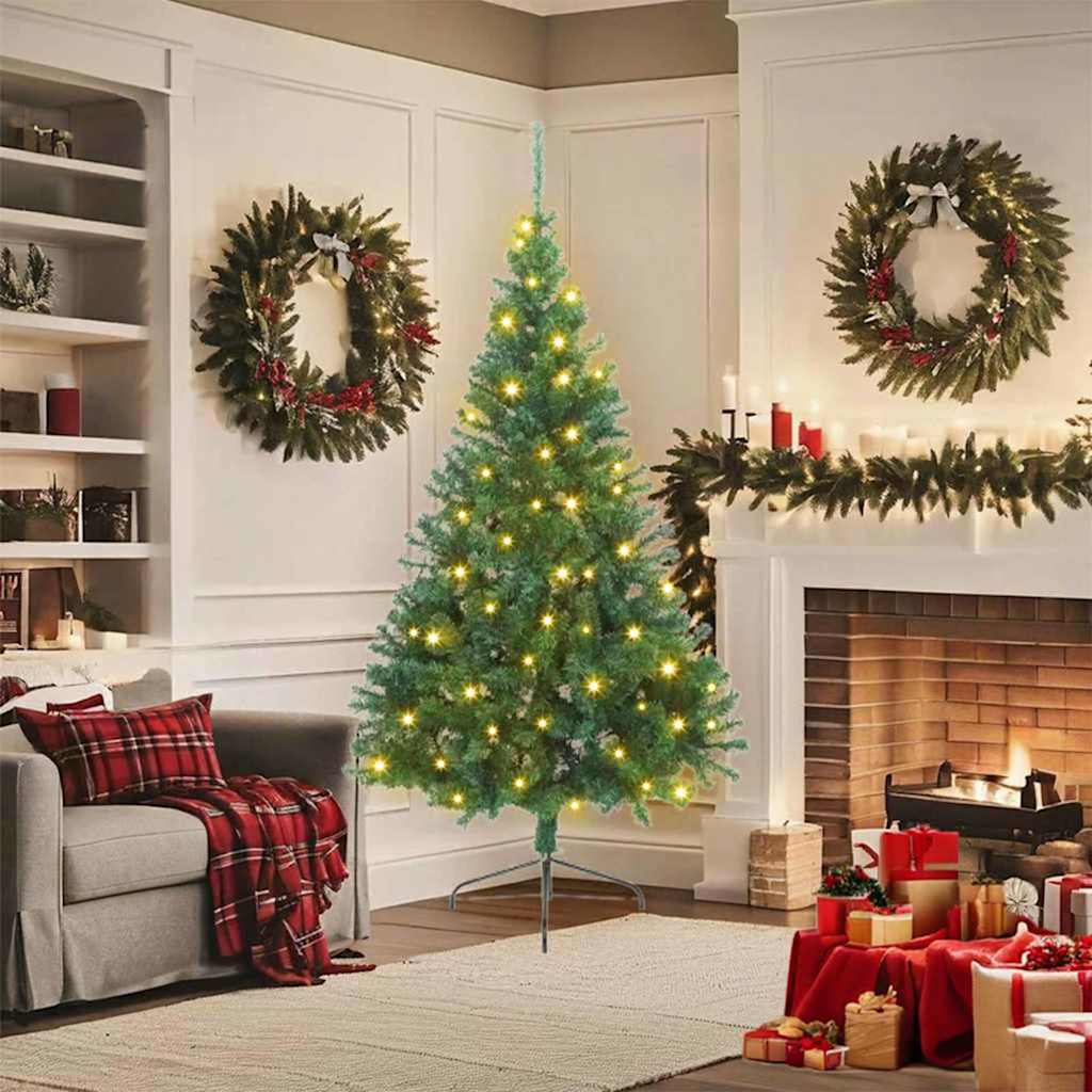 Albero di Natale artificiale con luci integrate Verde 180 cm | homemem39