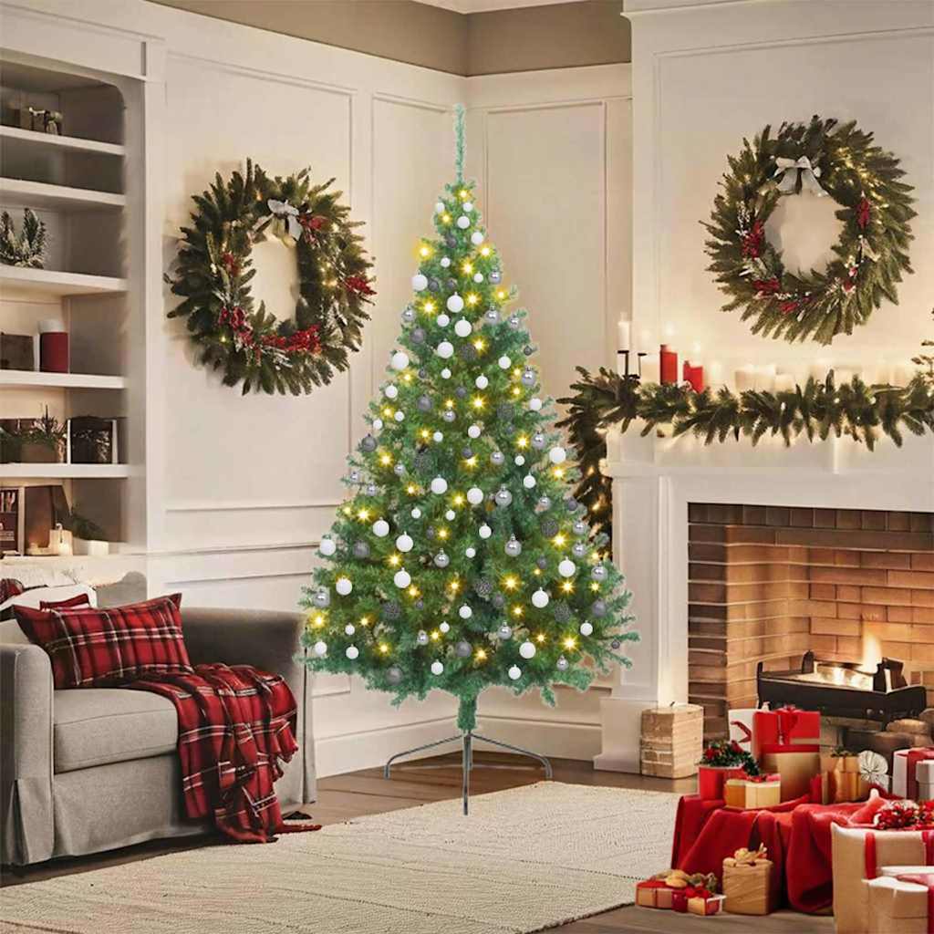 Albero di Natale artificiale con luci integrate Verde 180 cm | homemem39