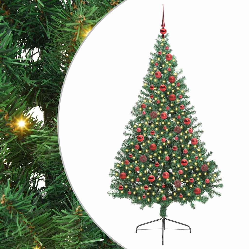 Albero di Natale artificiale con luci integrate Verde 180 cm