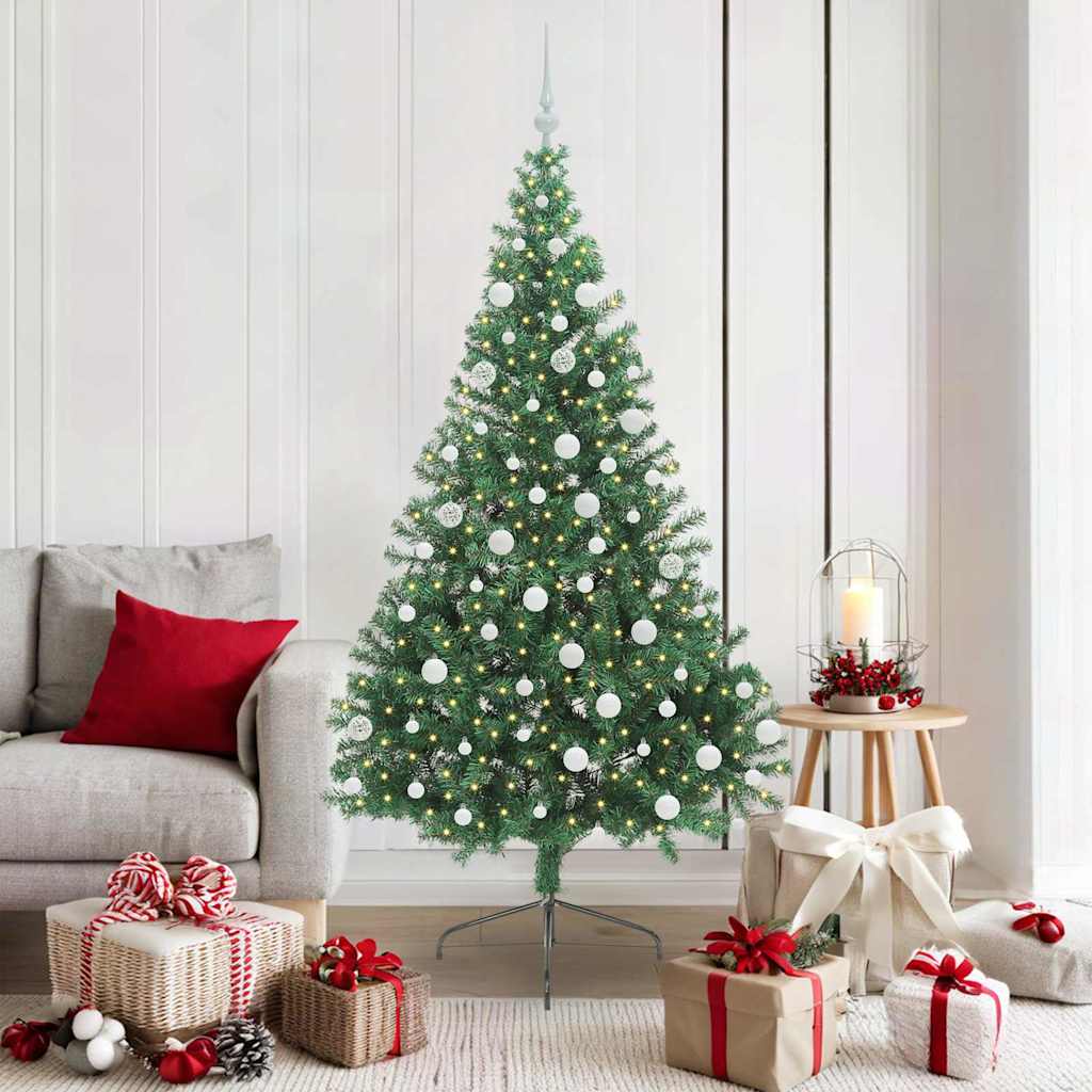 Albero di Natale artificiale con luci integrate Verde 180 cm | homemem39