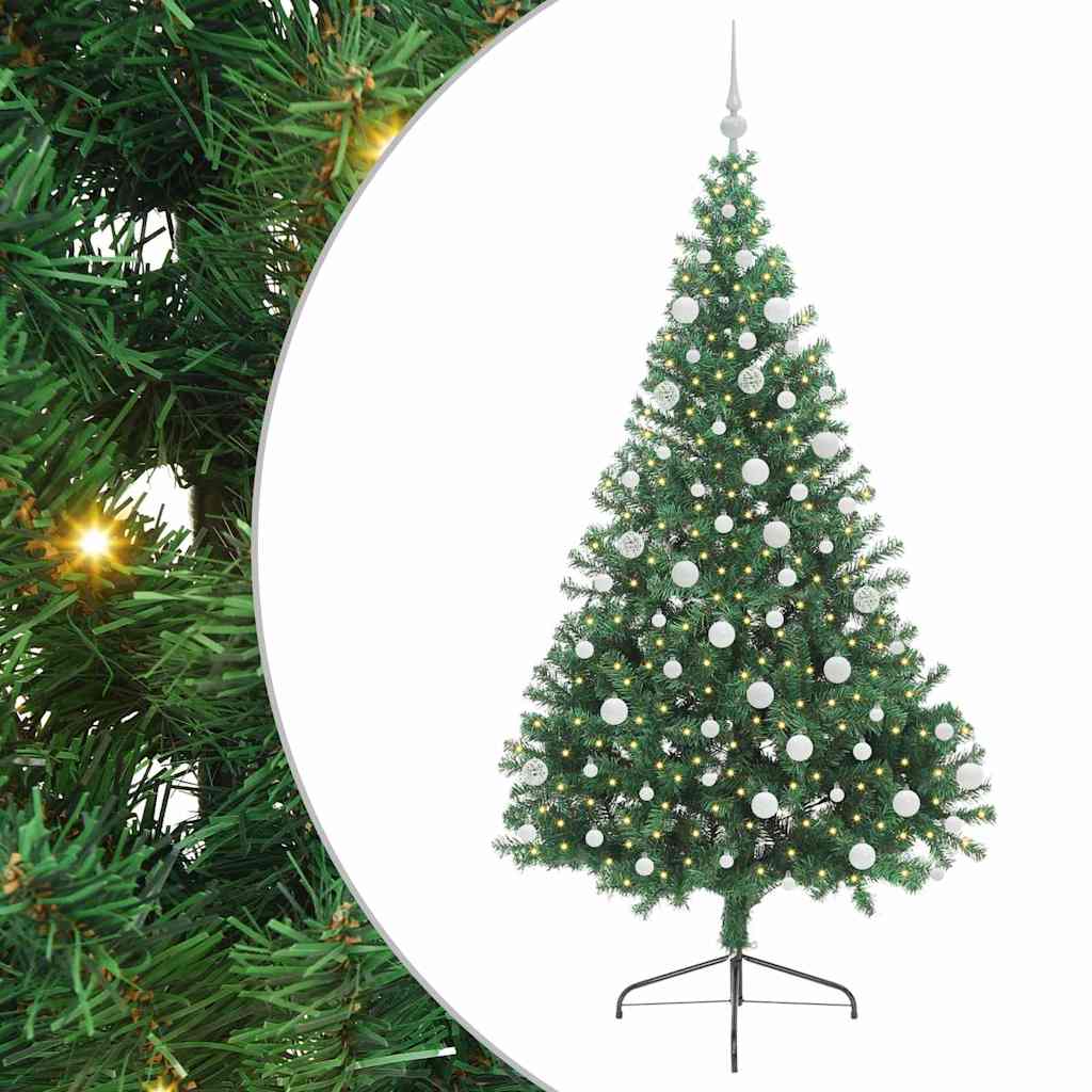 Albero di Natale artificiale con luci integrate Verde 180 cm | homemem39