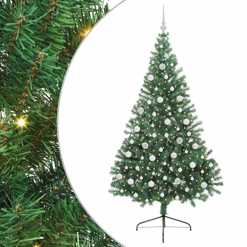 Albero di Natale artificiale con luci integrate Verde 210 cm | homemem39