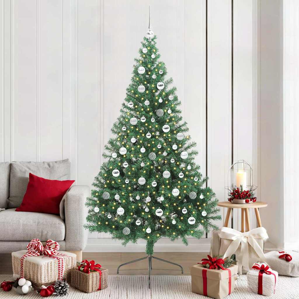 Albero di Natale artificiale con luci integrate Verde 210 cm | homemem39