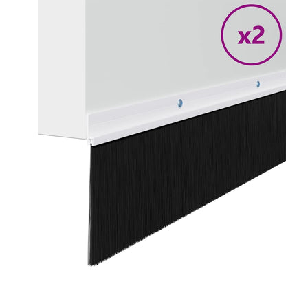 Spazzole per porte a vite 2 pcs Bianco 100 cm Lega di alluminio | homemem39