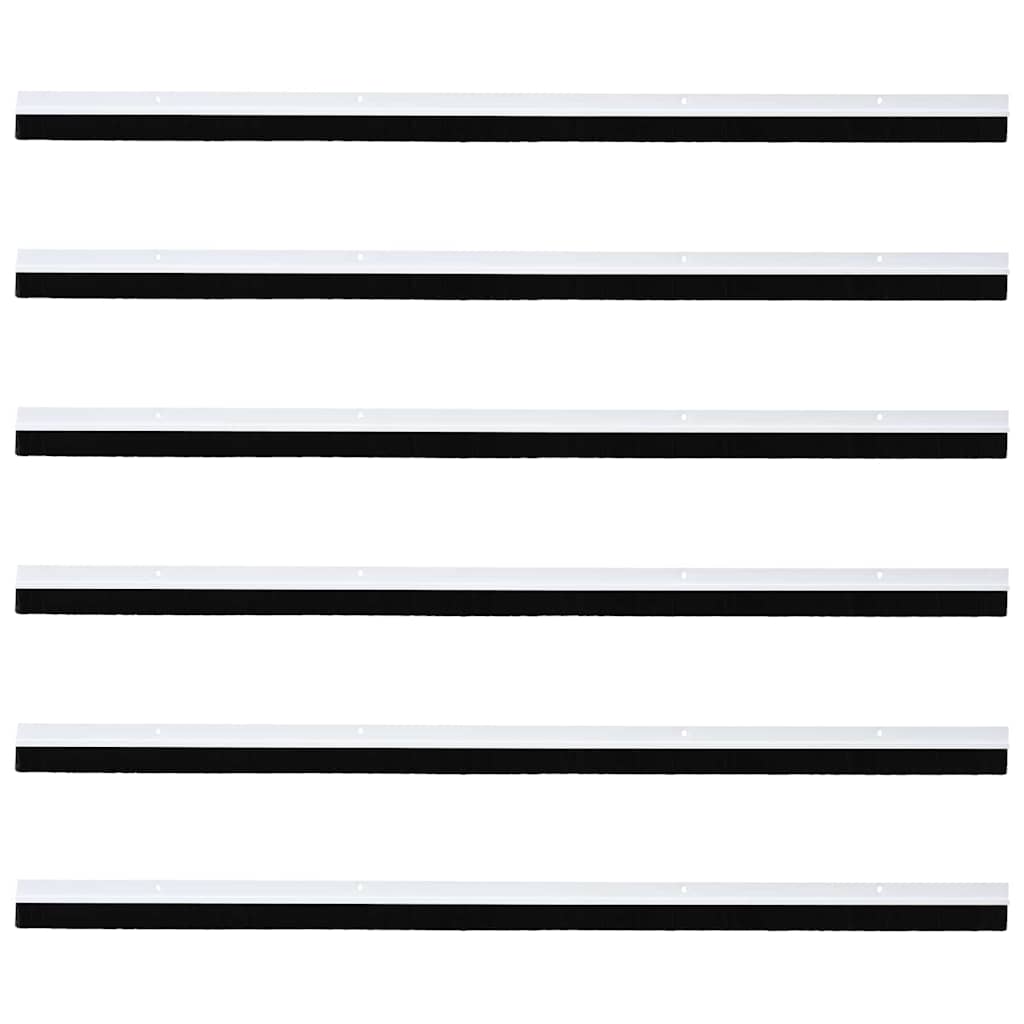 Spazzole per porte a vite 6 pcs Bianco 100 cm Lega di alluminio | homemem39