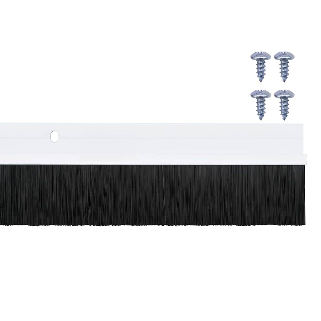 Spazzole per porte a vite 6 pcs Bianco 100 cm Lega di alluminio | homemem39