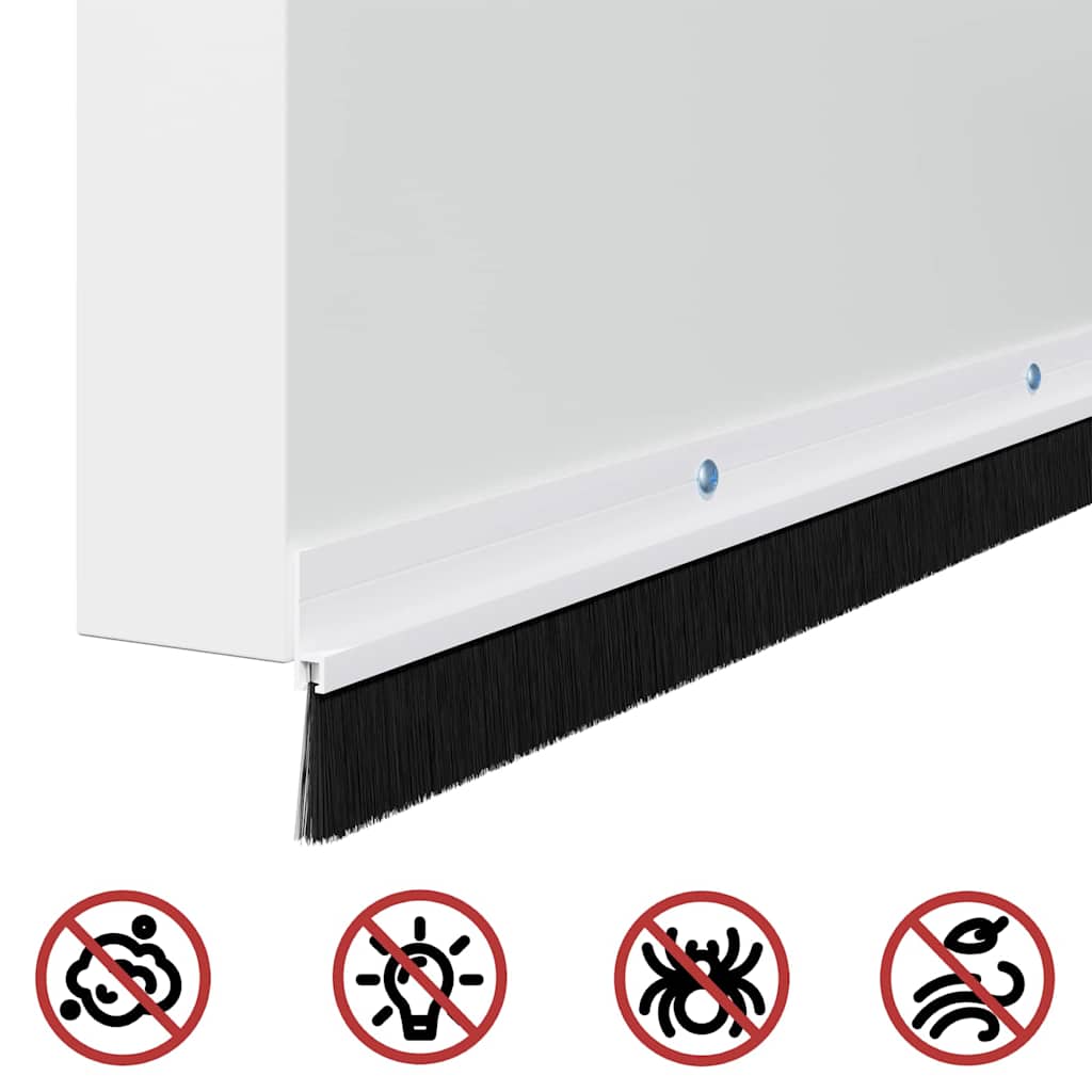 Spazzole per porte a vite 6 pcs Bianco 100 cm Lega di alluminio | homemem39