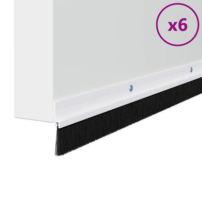 Spazzole per porte a vite 6 pcs Bianco 100 cm Lega di alluminio | homemem39