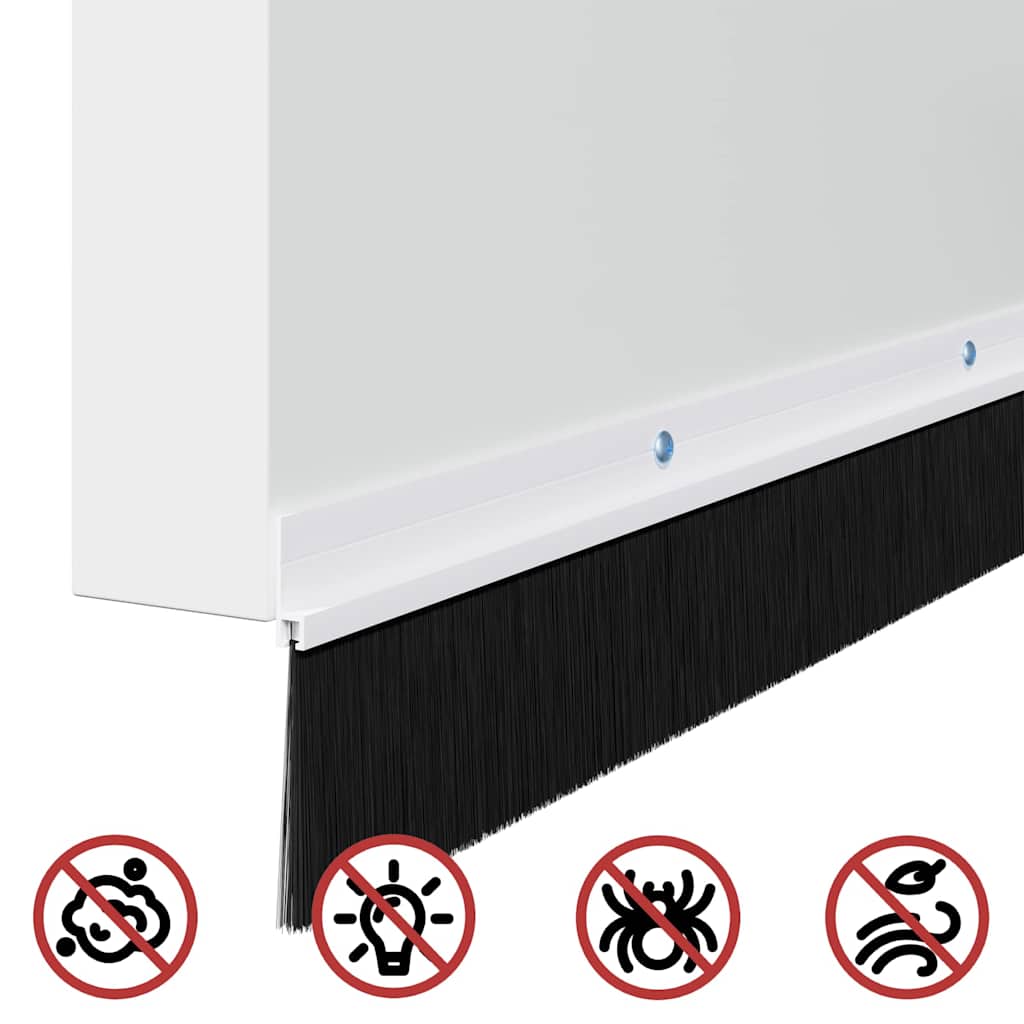 Spazzole per porte a vite 6 pcs Bianco 100 cm Lega di alluminio | homemem39