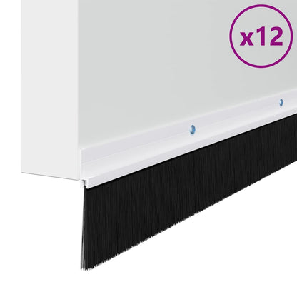 Spazzole per porte a vite 12 pcs Bianco 100 cm | homemem39