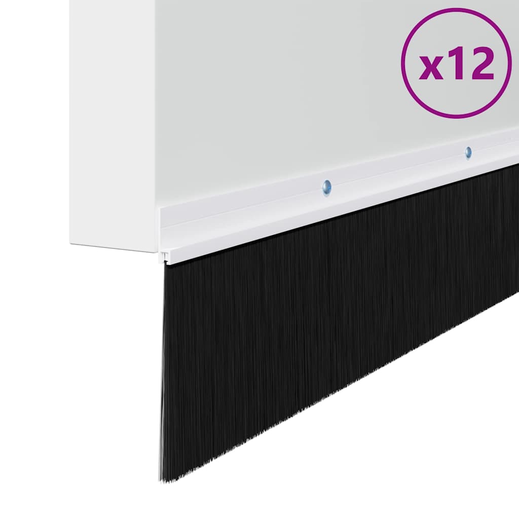 Spazzole per porte a vite 12 pcs Bianco 100 cm | homemem39