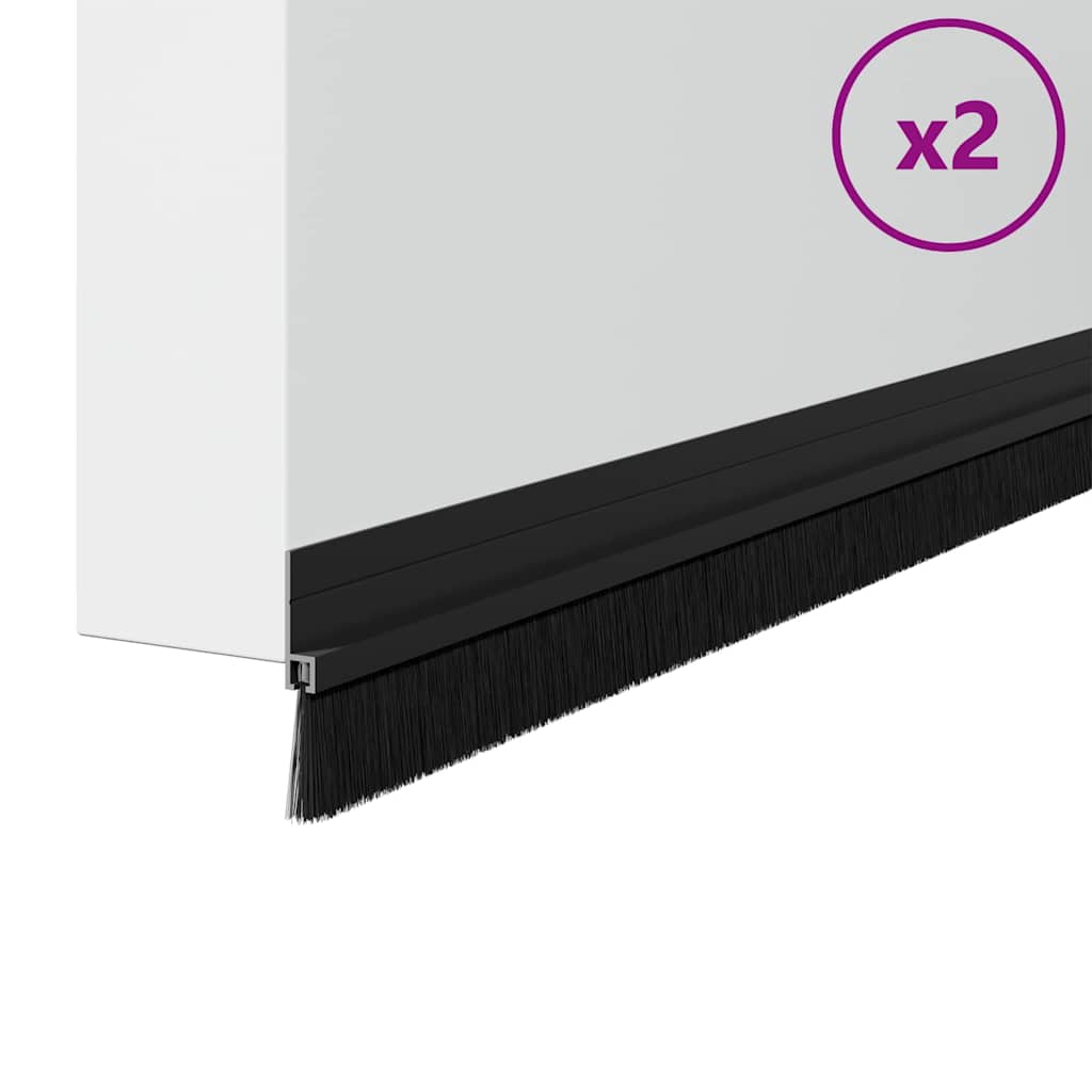 Spazzole per porte autoadesive 2 pcs Nero 100 cm | homemem39