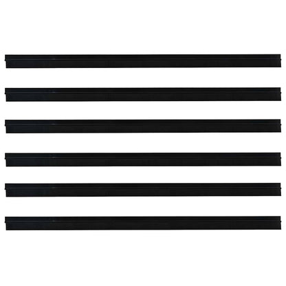 Spazzole per porte autoadesive 6 pcs Nero 100 cm