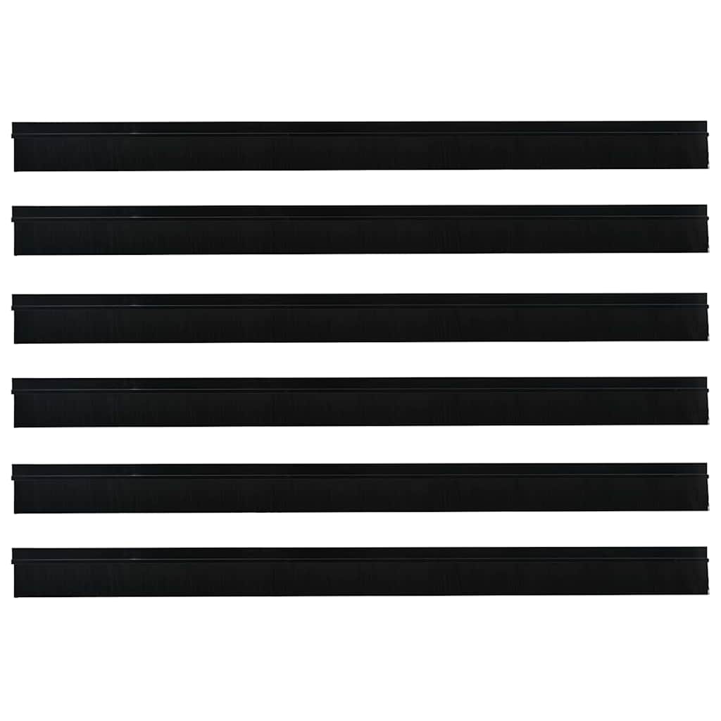 Spazzole per porte autoadesive 6 pcs Nero 100 cm | homemem39