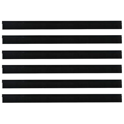 Spazzole per porte autoadesive 6 pcs Nero 100 cm