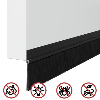Spazzole per porte autoadesive 6 pcs Nero 100 cm | homemem39