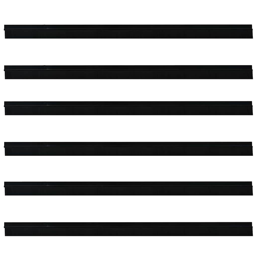 Spazzole per porte autoadesive 6 pcs Nero 100 cm
