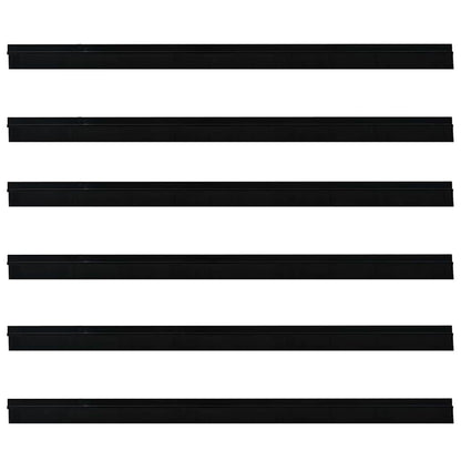Spazzole per porte autoadesive 6 pcs Nero 100 cm