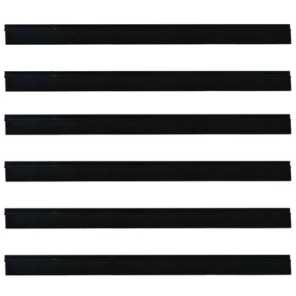 Spazzole per porte autoadesive 6 pcs Nero 100 cm