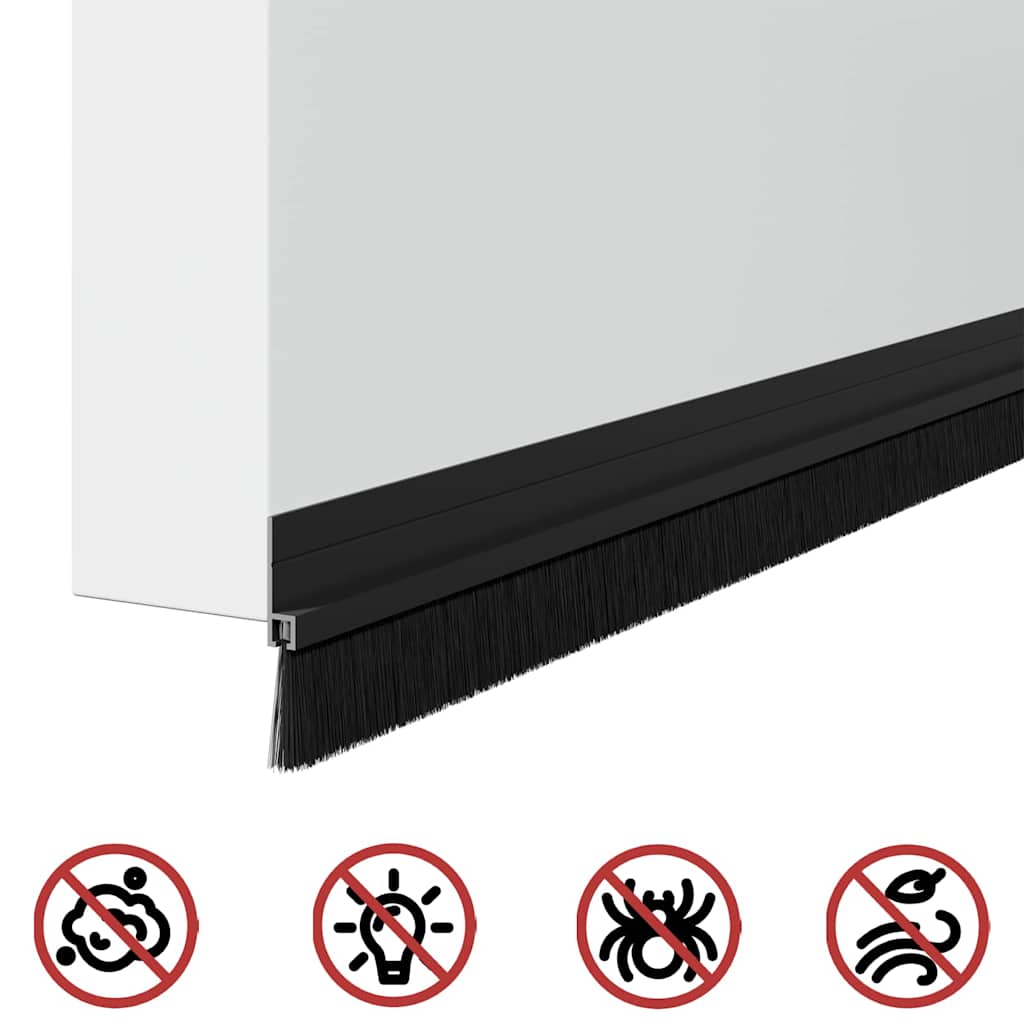 Spazzole per porte autoadesive 12 pcs Nero 100 cm | homemem39