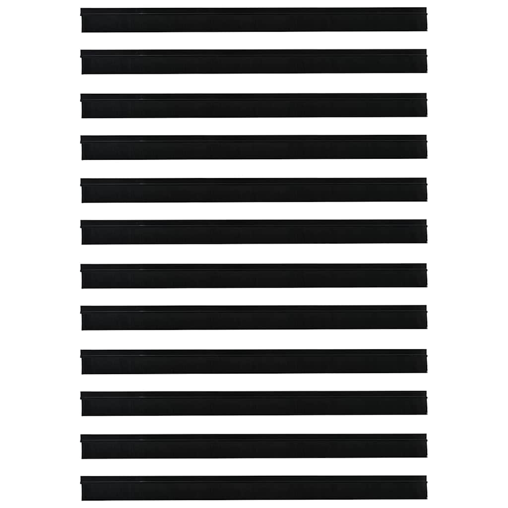Spazzole per porte autoadesive 12 pcs Nero 100 cm