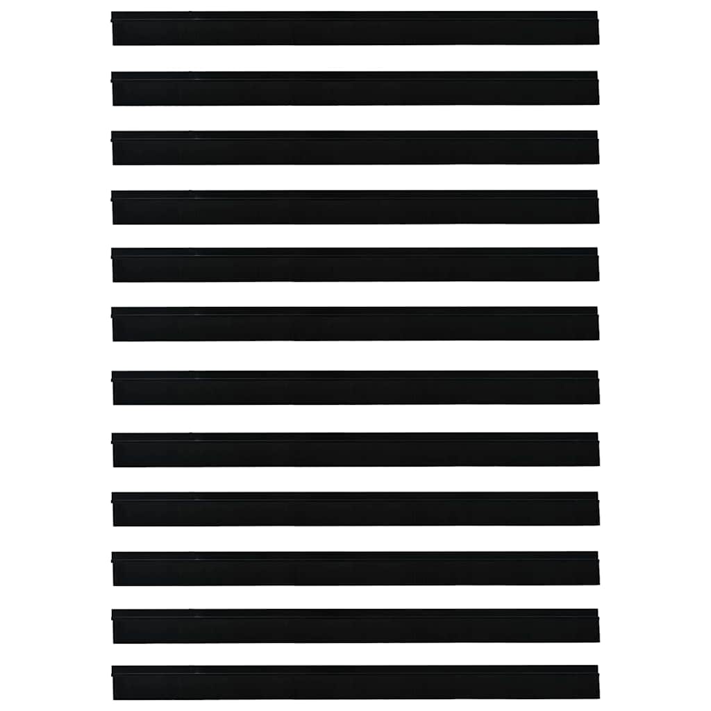 Spazzole per porte autoadesive 12 pcs Nero 100 cm