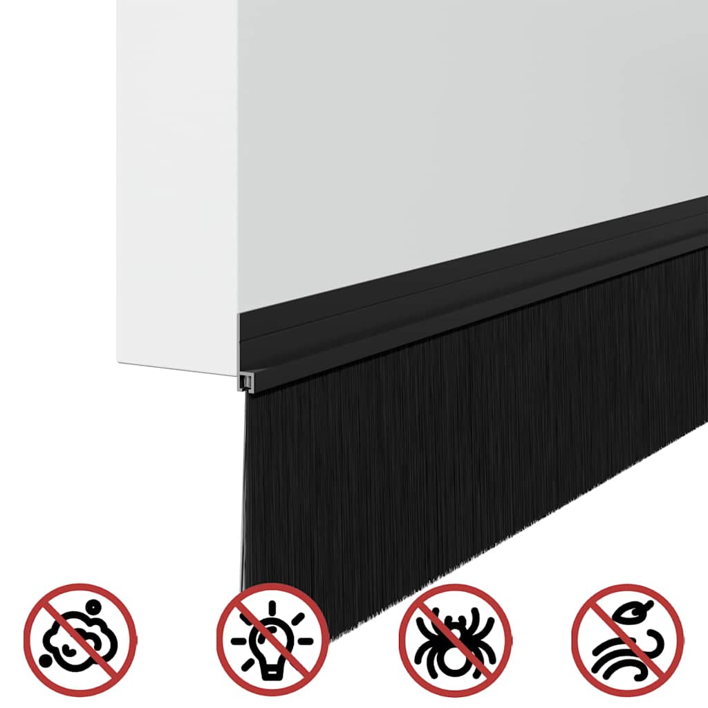 Spazzole per porte autoadesive 12 pcs Nero 100 cm | homemem39