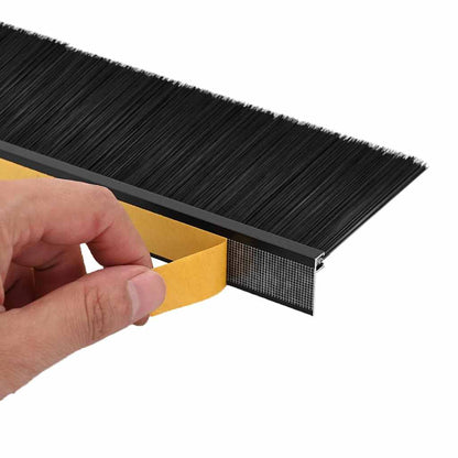 Spazzole per porte autoadesive 2 pcs Nero 100 cm