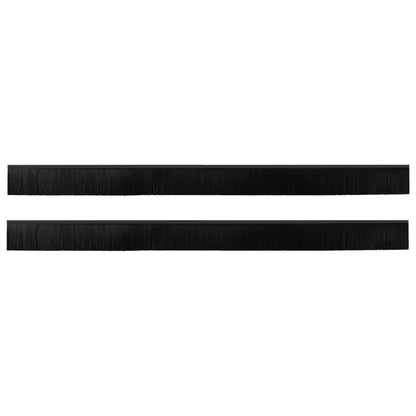 Spazzole per porte autoadesive 2 pcs Nero 100 cm