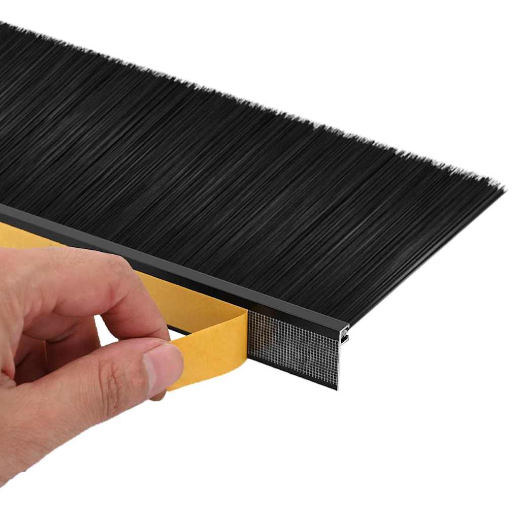 Spazzole per porte autoadesive 2 pcs Nero 100 cm | homemem39