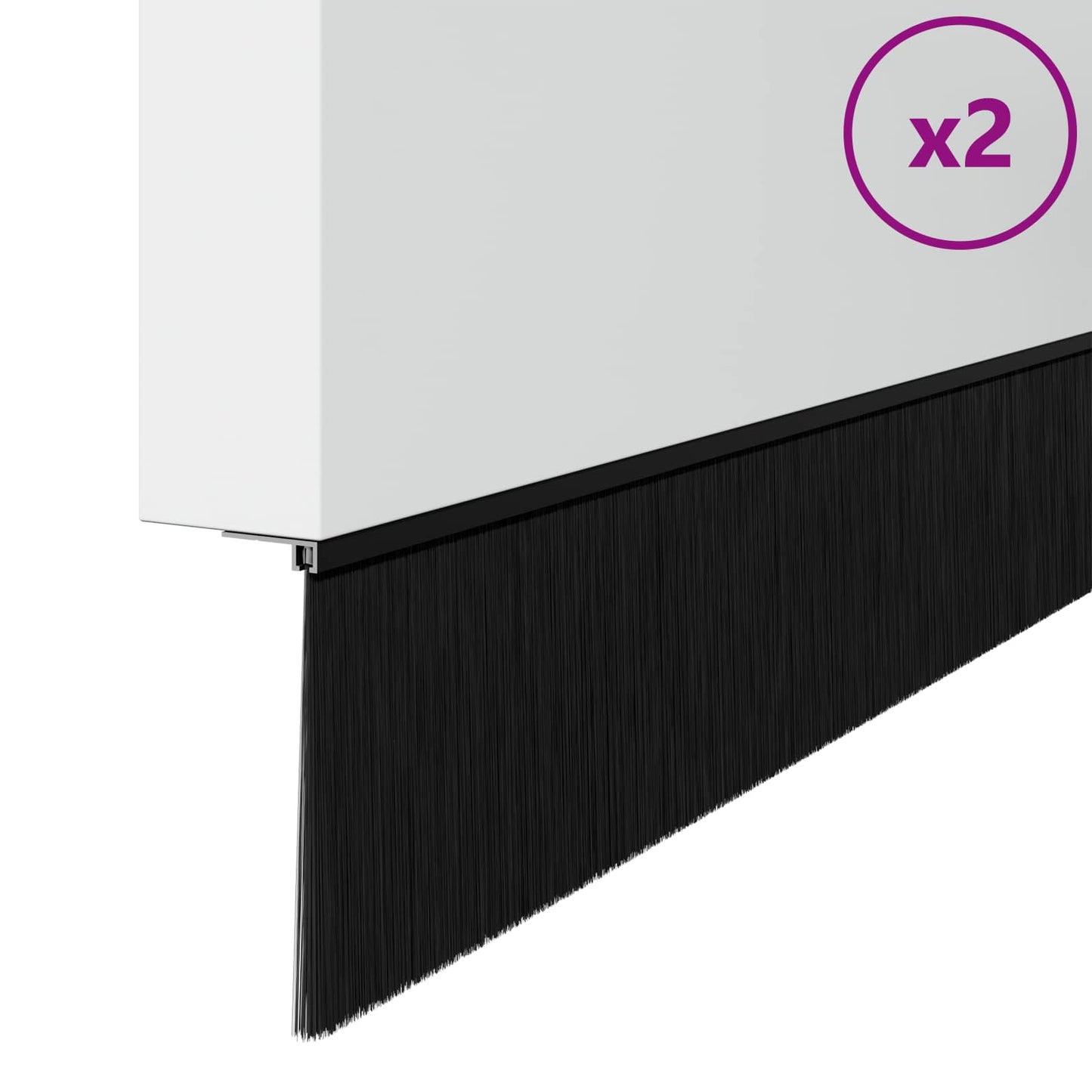 Spazzole per porte autoadesive 2 pcs Nero 100 cm | homemem39