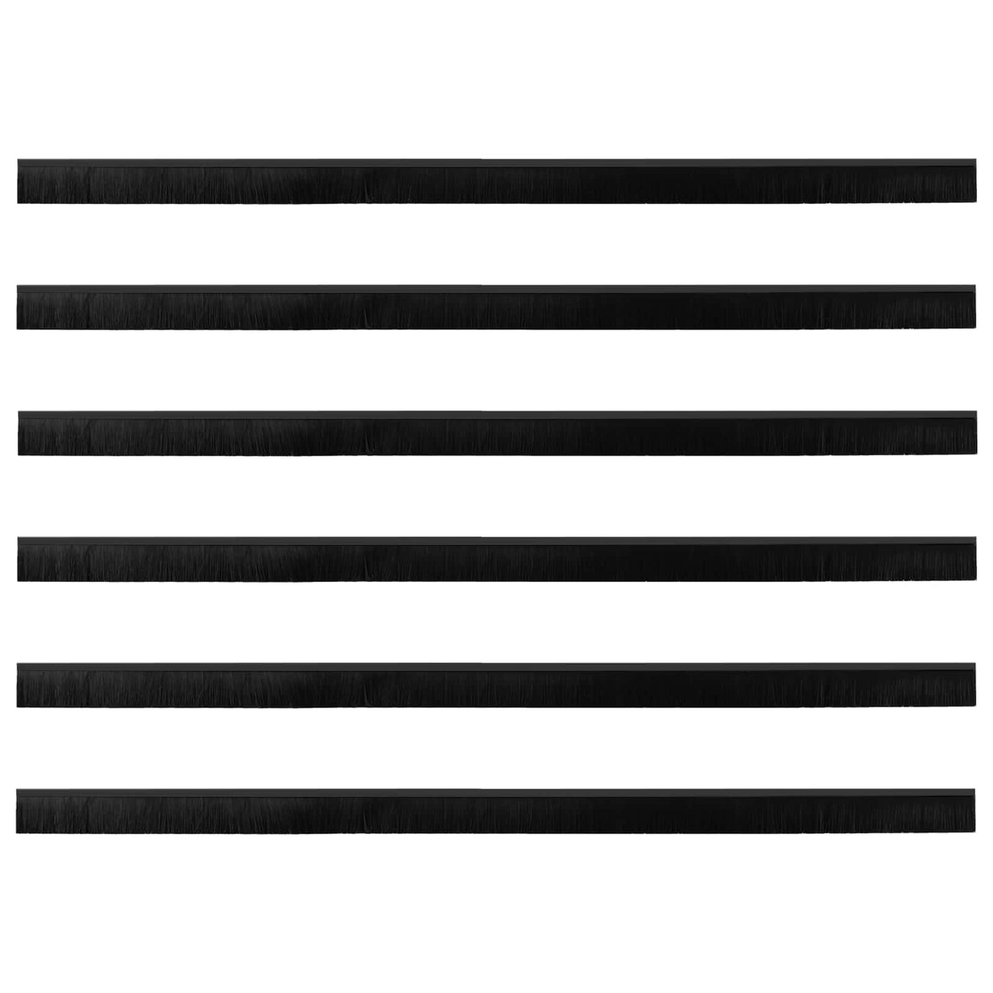 Spazzole per porte autoadesive 6 pcs Nero 100 cm | homemem39