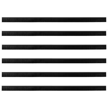 Spazzole per porte autoadesive 6 pcs Nero 100 cm | homemem39