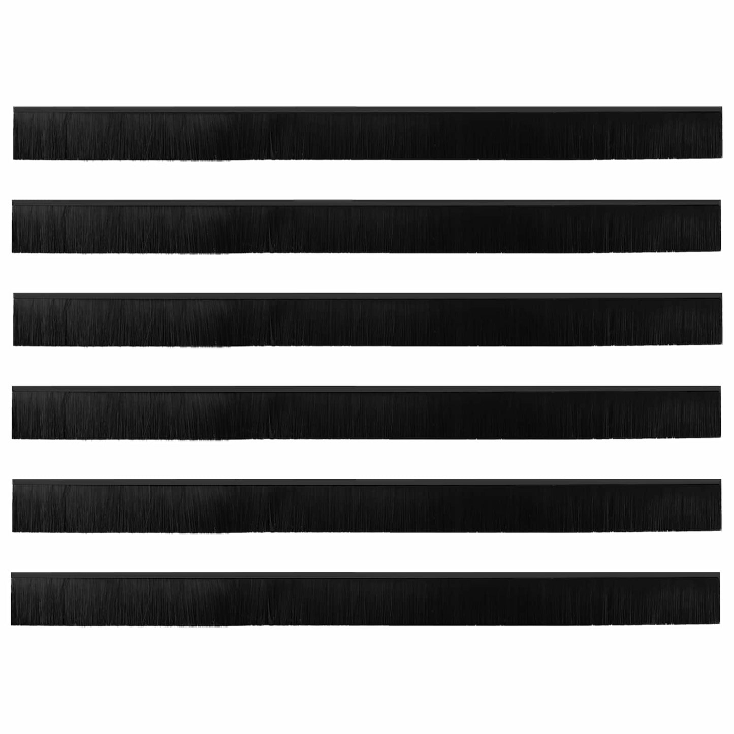 Spazzole per porte autoadesive 6 pcs Nero 100 cm | homemem39