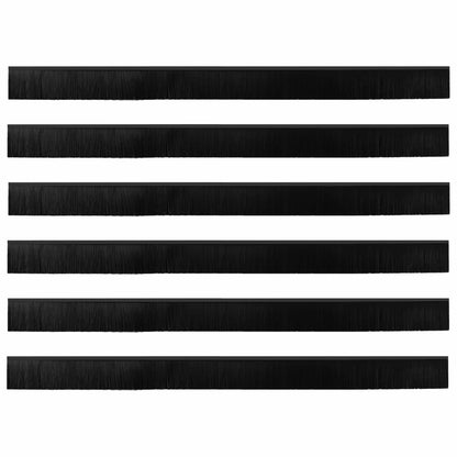 Spazzole per porte autoadesive 6 pcs Nero 100 cm | homemem39