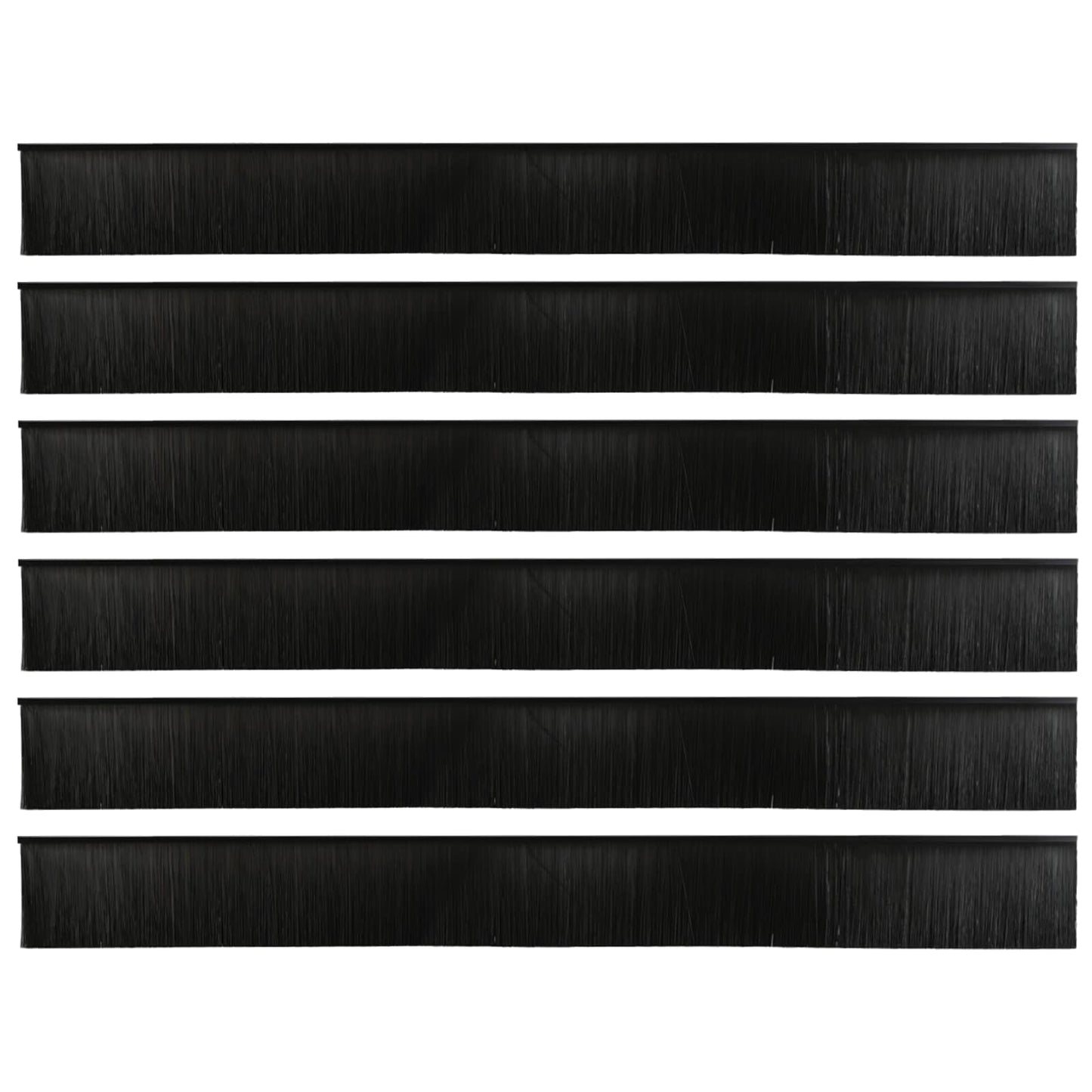 Spazzole per porte autoadesive 6 pcs Nero 100 cm