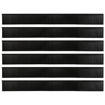 Spazzole per porte autoadesive 6 pcs Nero 100 cm