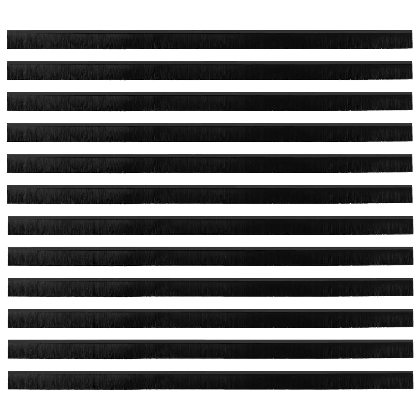 Spazzole per porte autoadesive 12 pcs Nero 100 cm | homemem39