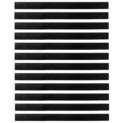 Spazzole per porte autoadesive 12 pcs Nero 100 cm