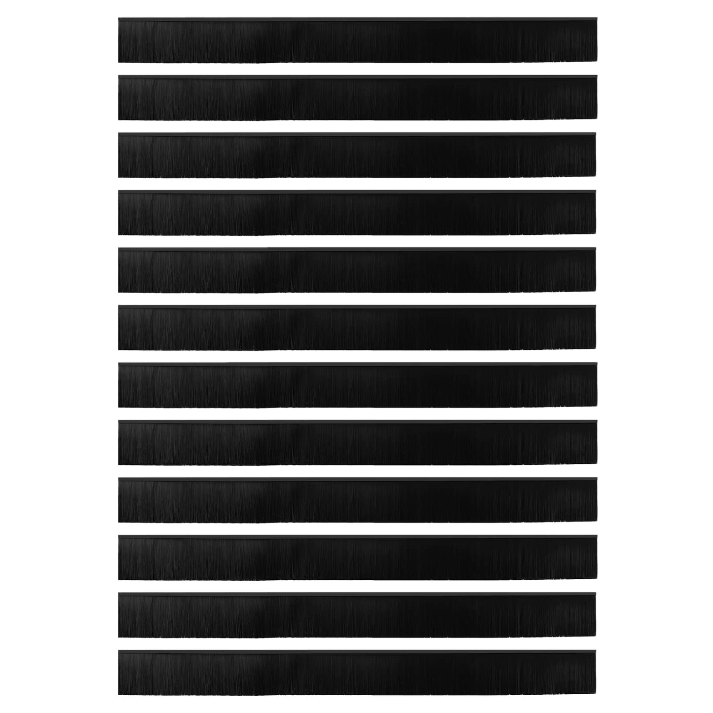 Spazzole per porte autoadesive 12 pcs Nero 100 cm