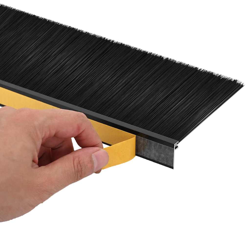 Spazzole per porte autoadesive 12 pcs Nero 100 cm | homemem39