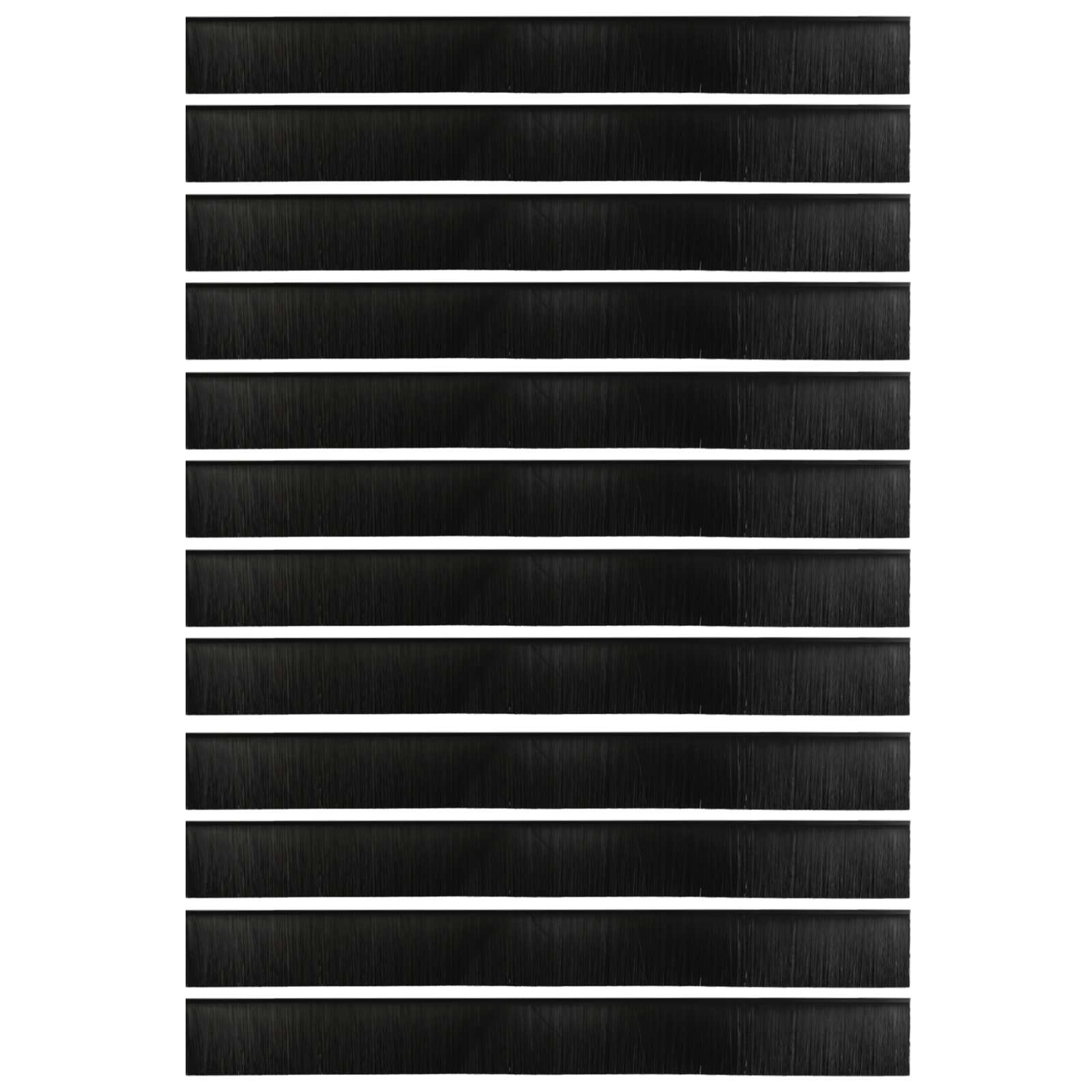 Spazzole per porte autoadesive 12 pcs Nero 100 cm | homemem39