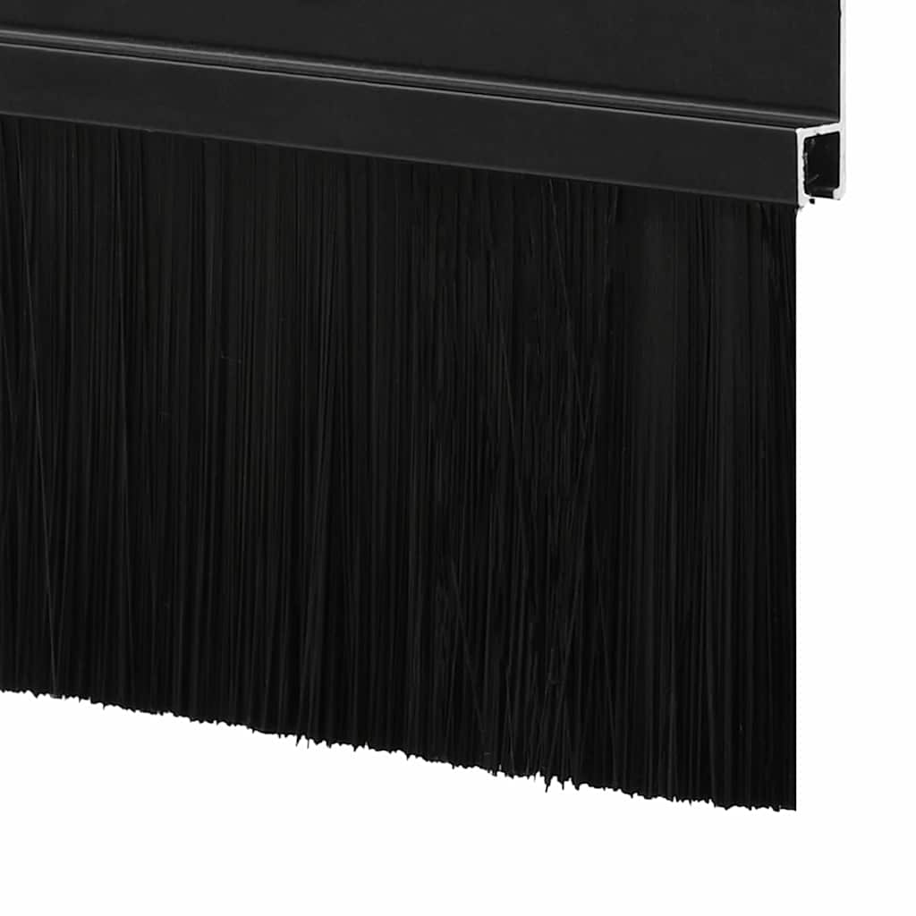 Spazzole per porte a vite 2 pcs Nero 100 cm Lega di alluminio