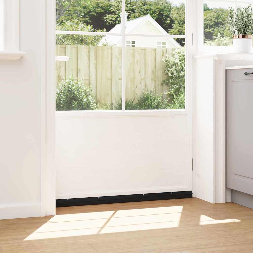Spazzole per porte a vite 2 pcs Nero 100 cm Lega di alluminio